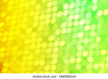 Light Green, Red vector background with bubbles. Blurred bubbles on abstract background with colorful gradient. New template for your brand book.