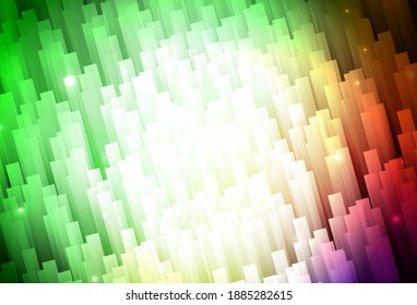 Light Green, Red vector background with stright stripes. Shining colored illustration with sharp stripes. Smart design for your business advert.