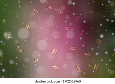 Light Green, Red vector background with bubbles. Blurred decorative design in abstract style with bubbles. Modern design for a business card.