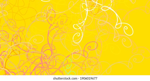 Light Green, Red vector background with curved lines. Gradient illustration in simple style with bows. Best design for your ad, poster, banner.