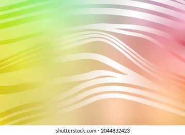 Light Green, Red vector background with lines. A shining illustration, which consists of curved lines. Elegant pattern for a brand book.