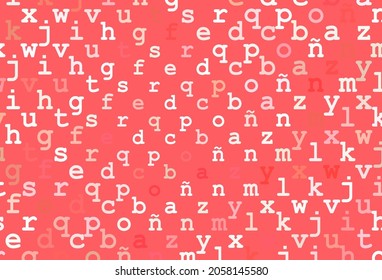 Light green, red vector background with signs of alphabet. Abstract illustration with colored latin alphabet. Best design for your ad, poster, banner of college.