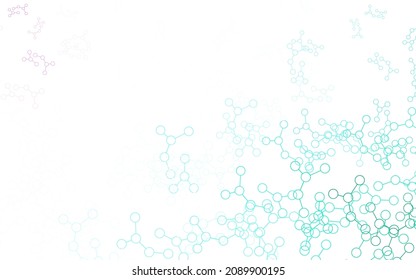 Light Green, Red vector background with forms of artificial intelligence. Colorful design in simple style with AI links. Design for depiction of cyber innovations.