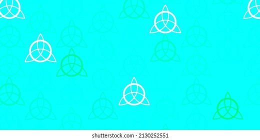 Light Green, Red vector background with occult symbols. Retro design in abstract style with witchcraft forms. Simple base for your occult design.