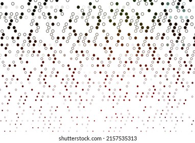 Light Green, Red vector background with bubbles. Glitter abstract illustration with blurred drops of rain. Design for business adverts.