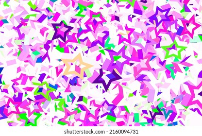 Light Green, Red vector background with colored stars. Shining colored illustration with stars. Best design for your ad, poster, banner.