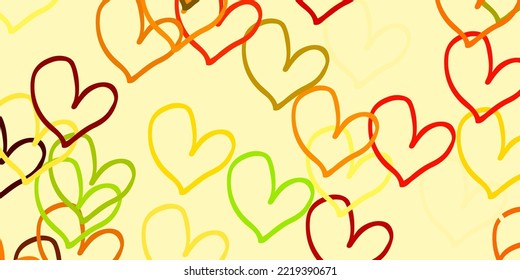 Light Green, Red vector background with Shining hearts. Illustration with hearts in love concept for valentine's day. Pattern for marriage gifts, congratulations.