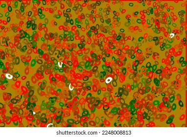 Vert Clair, arrière-plan vectoriel Rouge avec bulles. Illustration abstraite avec bulles colorées dans le style nature. Concevoir pour les publicités professionnelles.