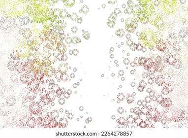 Light Green, Red vector background with bubbles. Abstract illustration with colored bubbles in nature style. Pattern for beautiful websites.