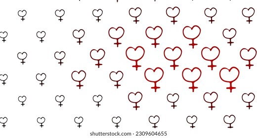 Light Green, Red vector background with woman symbols. Illustration with signs of women's strength and power. Best design to show the power of women.