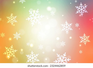 Light Green, Red vector background in Xmas style. Abstract gradient illustration with colorful Christmas things. Smart design for promotion of university.