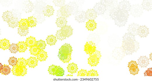 Light green, red vector background with christmas snowflakes. Gradient colorful illustration with snow elements in xmas style. New year leaflet pattern.