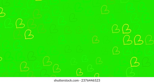 Light Green, Red vector background with Shining hearts. Simple design in abstract style with women rights activism. Simple design for your web site.