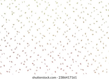 Light Green, Red vector background with music symbols. Isolated colorful music keys on abstract background. Pattern for websites of musitians.