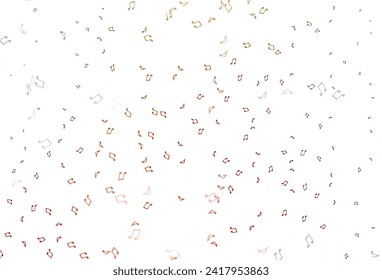 Light Green, Red vector background with music symbols. Abstract illustration with colorful symbols of melody. Modern design for wallpapers.