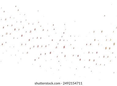 Light Green, Red vector background with music symbols. Abstract illustration with colorful symbols of melody. Template for fasion magazines.