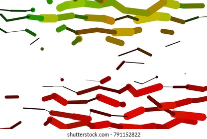 Light Green, Red vector background with straight lines. Capsules on blurred abstract background with gradient. The template can be used as a background.