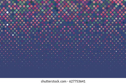 Light Green, Red vector red banner with set of circles, dots. Donuts Background. Creative Design Template. Technological halftone illustration.