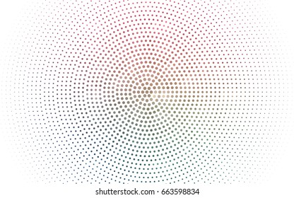 Light Green, Red vector banner set of circles, spheres. Donuts Background. Creative Design Templates. Technology halftone illustration.