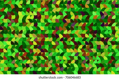 Light Green, Red vector red banner with set of circles, dots. Donuts Background. Creative Design Template. Technological halftone illustration.