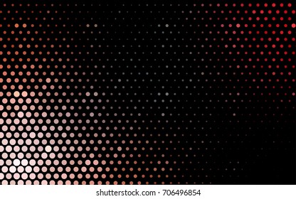 Light Green, Red vector banner with circles, spheres. Abstract spots. Background of Art bubbles in halftone style with colored gradient.