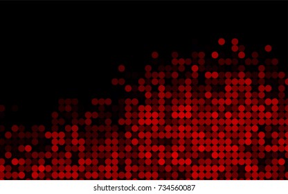 Light Green, Red vector red banner with set of circles, dots. Donuts Background. Creative Design Template. Technological halftone illustration.