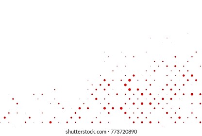 Light Green, Red vector red banner with set of circles, dots. Donuts Background. Creative Design Template. Technological halftone illustration.