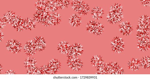 Light green, red vector beautiful snowflakes backdrop with flowers. Gradient colorful illustration with snow elements in xmas style. New year leaflet pattern.