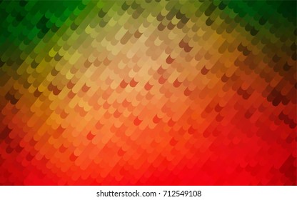 Light Green, Red vector bent pattern. Modern geometrical abstract illustration with gradient bandy lines. Brand-new design for your business.