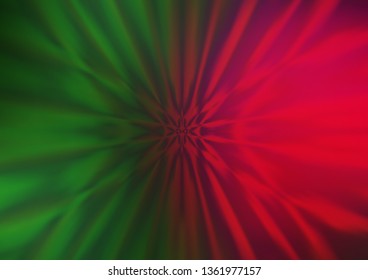 Light Green, Red vector blurred shine abstract template. Modern geometrical abstract illustration with gradient. The background for your creative designs.