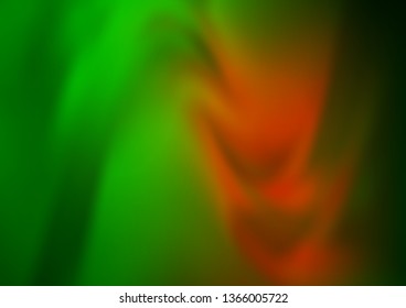 Light Green, Red vector blurred bright pattern. Glitter abstract illustration with an elegant design. The template for backgrounds of cell phones.