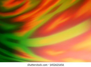 Light Green, Red vector blurred shine abstract texture. Glitter abstract illustration with gradient design. Background for a cell phone.