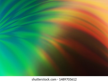 Light Green, Red vector blurred shine abstract template. Modern geometrical abstract illustration with gradient. The template for backgrounds of cell phones.