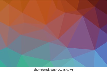 Light Green, Red vector blurry triangle texture. Polygonal abstract illustration with gradient. Brand-new style for your business design.