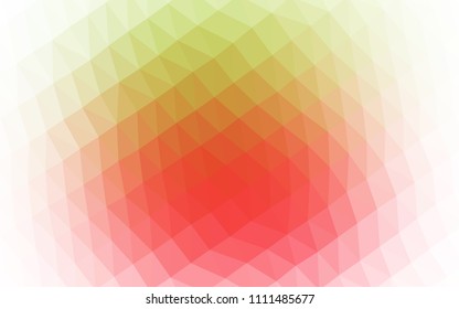Light Green, Red vector blurry hexagon template. Shining colored illustration in a Brand new style. Triangular pattern for your business design.