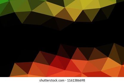 Light Green, Red vector blurry hexagon blurry triangle. Colorful illustration in abstract style with gradient. A new texture for your design.