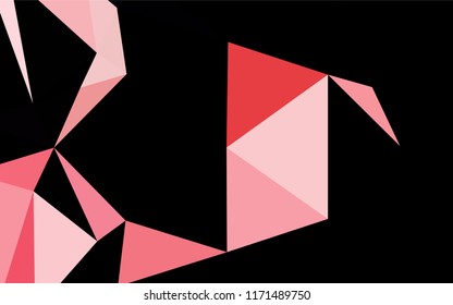 Light Green, Red vector blurry hexagon pattern. Triangular geometric sample with gradient.  A new texture for your design.