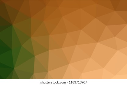Light Green, Red vector blurry hexagon template. Geometric illustration in Origami style with gradient.  Triangular pattern for your business design.