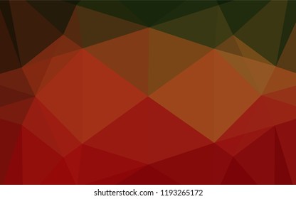 Light Green, Red vector blurry hexagon pattern. Triangular geometric sample with gradient.  A completely new template for your business design.