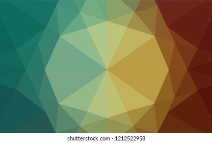 Light Green, Red vector blurry hexagon texture. Creative illustration in halftone style with gradient. A completely new template for your business design.