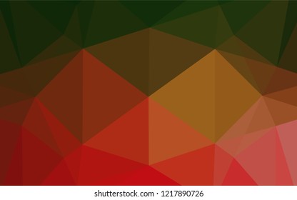 Light Green, Red vector blurry hexagon pattern. Shining colored illustration in a Brand new style. The best triangular design for your business.