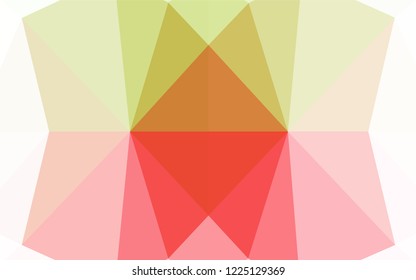 Light Green, Red vector blurry hexagon pattern. Geometric illustration in Origami style with gradient.  A completely new template for your business design.