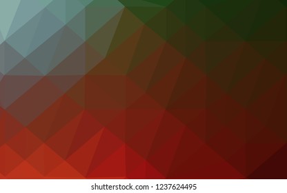 Light Green, Red vector blurry triangle texture. A sample with polygonal shapes. New texture for your design.