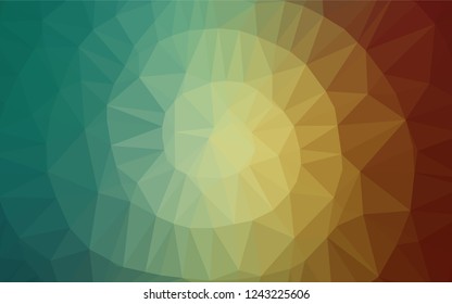 Light Green, Red vector blurry hexagon texture. Geometric illustration in Origami style with gradient.  The textured pattern can be used for background.