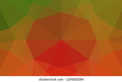 Light Green, Red vector blurry hexagon pattern. Modern geometrical abstract illustration with gradient. The completely new template can be used for your brand book.