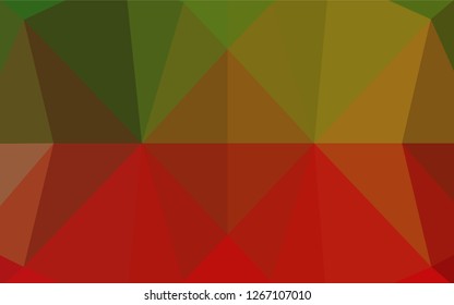 Light Green, Red vector blurry hexagon template. Creative illustration in halftone style with gradient. A new texture for your design.