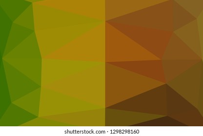 Light Green, Red vector blurry triangle pattern. Creative illustration in halftone style with gradient. The best triangular design for your business.