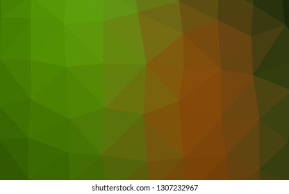 Light Green, Red vector blurry triangle pattern. Triangular geometric sample with gradient.  Textured pattern for background.