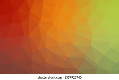 Light Green, Red vector blurry triangle pattern. Shining illustration, which consist of triangles. Template for a cell phone background.