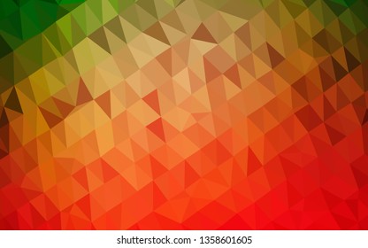Light Green, Red vector blurry triangle pattern. Modern geometrical abstract illustration with gradient. New texture for your design.